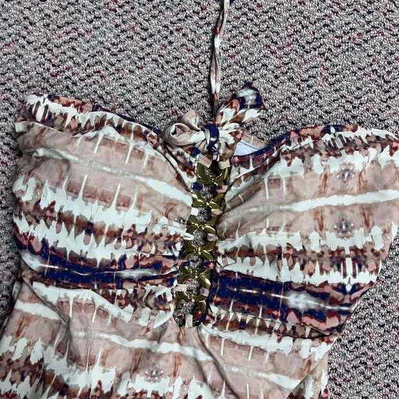 VENUS Beige and Navy Patterned One-Piece Swimsuit - Picture 2 of 4